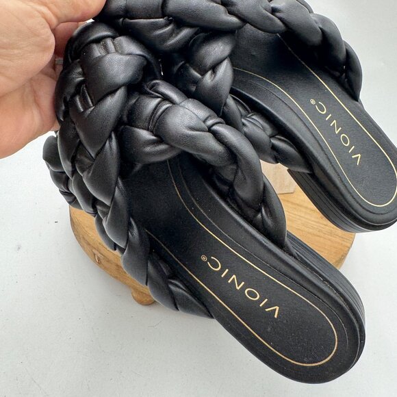 Vionic Braided Cross Strap Slides Kalina Black size 7.5 - Picture 6 of 15
